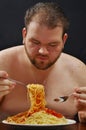 Eating pasta Royalty Free Stock Photo