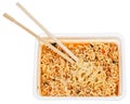 Eating of prepared instant noodles Royalty Free Stock Photo