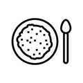 eating probiotics line icon vector illustration