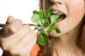 Eating salad Royalty Free Stock Photo