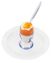 Eating of soft boiled egg Royalty Free Stock Photo