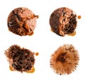 Eating syrup covered muffin in four steps