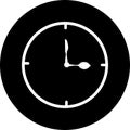 Eating time, clock, watch  black circle icon. Concept of UI design elements. Digital countdown app, user interface kit, mobile cl Royalty Free Stock Photo