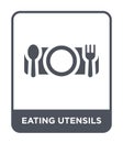 eating utensils icon in trendy design style. eating utensils icon isolated on white background. eating utensils vector icon simple Royalty Free Stock Photo