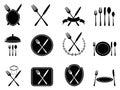 Eating utensils icons set Royalty Free Stock Photo