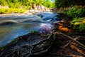 Eau Claire River running through the Dells of the Eau Claire Park in Aniwa, Wisconsin Royalty Free Stock Photo