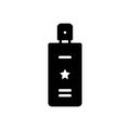 Black solid icon for Eau, perfume and aroma