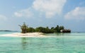 Ãâeautiful wooden villa, standing on a small island against turquoise water of the Indian Ocean, Maldives