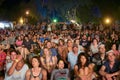 Crowds at night at Eaux Claires Festival Royalty Free Stock Photo