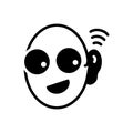Black solid icon for Eavesdropper, spy and listening Royalty Free Stock Photo