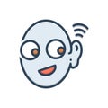 Color illustration icon for Eavesdropper, spy and listening