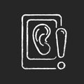 Eavesdropping on mobile devices chalk white icon on dark background