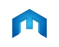 m letter building tech logo template