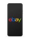 Ebay logo icon on smartphone screen Royalty Free Stock Photo