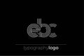 EBC modern geometric typography logo Royalty Free Stock Photo