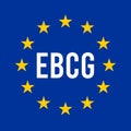 EBCG, European Border and Coast Guard sign with the European flag