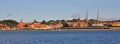 Ebeltoft and masts of Fregatten Jylland