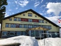 Ebenalp guest house, mountain restaurant Ebenalp or Berggasthaus Ebenalp in the Alpstein mountain range and in the Appenzellerland