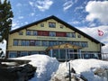 Ebenalp guest house, mountain restaurant Ebenalp or Berggasthaus Ebenalp in the Alpstein mountain range and in the Appenzellerland