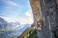 Ebenalp with its famous cliff inn Aescher, Switzerland