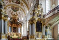 Ebersmunster Abbey Cathedral majestic interior Royalty Free Stock Photo
