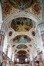 Ebersmunster Abbey Cathedral majestic interior Royalty Free Stock Photo