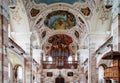 Ebersmunster Abbey Cathedral majestic interior Royalty Free Stock Photo