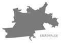 Eberswalde city map with boroughs grey illustration silhouette shape Royalty Free Stock Photo