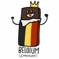 Belgium chocolate cartoon vector illustration