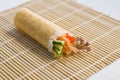 Ebi Tempura (Shrimp) Hand Roll Temaki Royalty Free Stock Photo