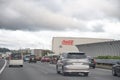 Ebina, Kanagawa, Japan - September 29, 2019: Coca Cola Ebina Plant building located next to Tomei Expressway