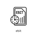 ebit icon. Trendy modern flat linear vector ebit icon on white b Royalty Free Stock Photo