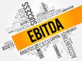 EBITDA Earnings before interest, taxes, depreciation and amortization word cloud collage, business concept background