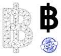 Ebitda Grunge Rubber Imprint and Web Network Bitcoin Currency Vector Icon