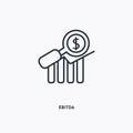 Ebitda outline icon. Simple linear element illustration. Isolated line Ebitda icon on white background. Thin stroke sign can be