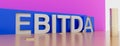 EBITDA word built with letter and stacked coins. 3d illustration Royalty Free Stock Photo