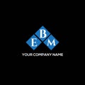 EBM letter logo design on BLACK background. EBM creative initials letter logo concept. EBM letter design