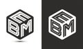 EBM letter logo design with illustrator cube logo, vector logo modern alphabet font overlap style