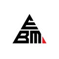 EBM triangle letter logo design with triangle shape. EBM triangle logo design monogram. EBM triangle vector logo template with red Royalty Free Stock Photo