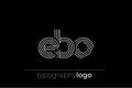 EBO modern geometric typography logo Royalty Free Stock Photo