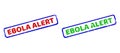 EBOLA ALERT Bicolor Rough Rectangle Seals with Distress Textures Royalty Free Stock Photo