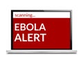 Ebola Alert red computer screen Royalty Free Stock Photo