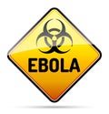 Ebola Biohazard virus danger sign with reflect and shadow on white background.