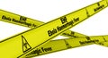 Ebola Haemorrhagic Fever. Yellow warning tapes Royalty Free Stock Photo