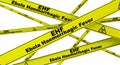 Ebola Haemorrhagic Fever. Yellow warning tapes Royalty Free Stock Photo