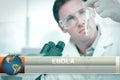 Ebola news flash with medical imagery Royalty Free Stock Photo