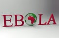 Ebola word containing the world globe