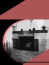 Ebook cover with old fireplace and gloomy atmosphere