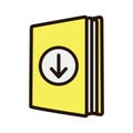 Ebook digital download icon - book and arrow Royalty Free Stock Photo