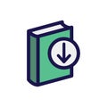 Ebook digital download icon - book and arrow Royalty Free Stock Photo